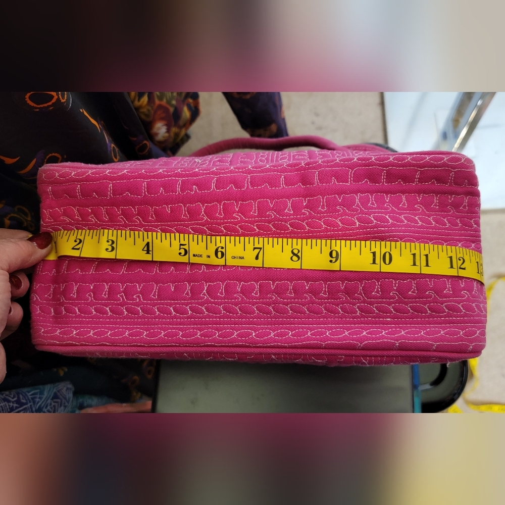 #555-Chic Hot Pink Cool Stitching Sautchal w Twirley/bag charm - Picture 13 of 14